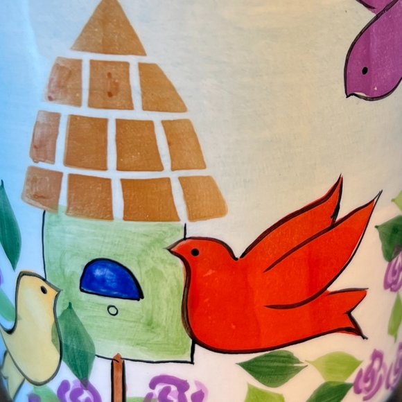 Mesa International Handcrafted Hand Painted Mug w/ Birds and Birdhouses - Picture 8 of 9
